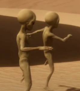 The camera accidentally recorded the scene of aliens drinking and dancing. 